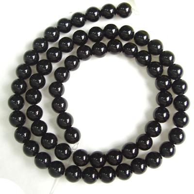 Perles rondes en onyx noir 6MM 16 &quot;