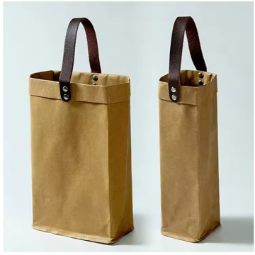 Custom Kraft Paper Wine Packaging Tote Bags
