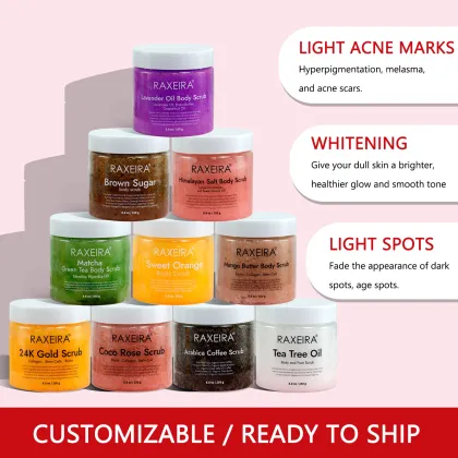 Private Label Natural Ocean Salt Scrub Exfoliating Body & Face Scrub