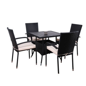 5pc steel rattan dining set