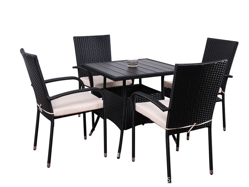 5pc steel rattan dining set S2808