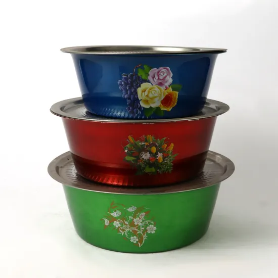 Stainless Steel Bowl Kitchen Washing Basin with Lid Cover