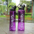 Oblique mouth cycling plastic water bottle