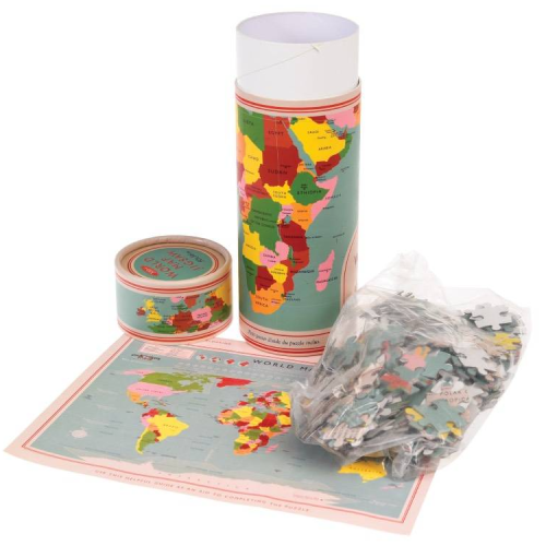 Custom World Map Puzzle Round Tube Packaging