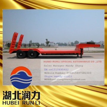 China Supplier: 2 Axles Lowboy Semi Truck Trailers for Sale with Detailed Dimensions