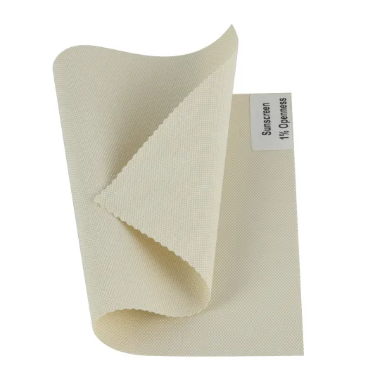 1% Beige Sunscreen Roller Fabric Curtain Material Rolls - Polyester Sunscreen Fabric