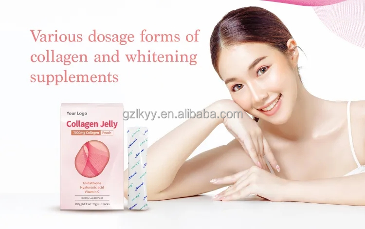 OEM/ODM Beauty Skin Supplement Natural Customized Anti-Aging Skin Whitening Low Molecular Collagen Edible Jelly Collagen