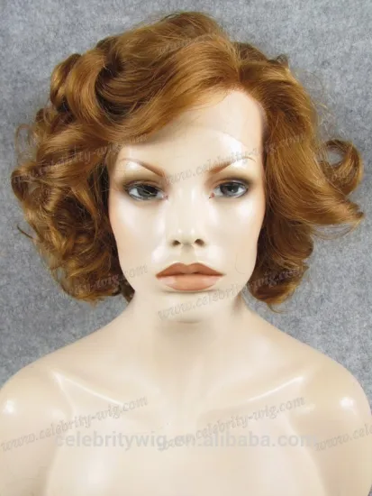 Blonde color big curly best quality synthetic wigs lace front box braid wig