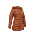 Ladies Quilted Coat With detachable fake fur hood