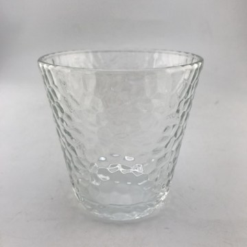 Clear Glass Cup With Harmmer Pattern