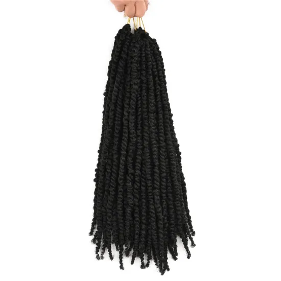 Pre-twisted Passion Twist Braiding Hair For Women Low Temperature Flame Retardant Synthetic Fiber Crochet Hair 24" 100g 16 Roots