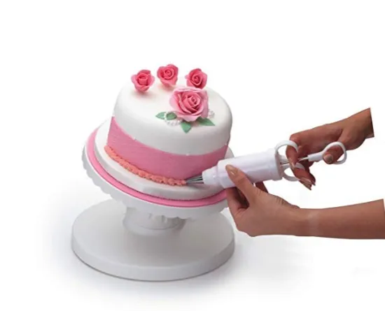 Hot Selling Factory Price Plastic Adjustable Rotating Cake Decoration Wheel