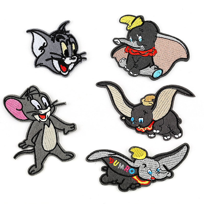 Cartoon Cat And Mouse Embroidery Patch