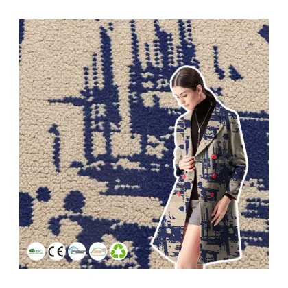 OEM Double Face Polar Sherpa Fleece Fabric 460GSM Yarn Dyed 100% Polyester for Warm Coats