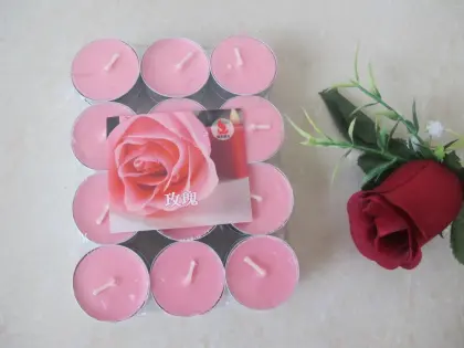 Rose Pink Long Burning Scented Tea Lights