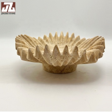 Special Shaped Beige Marble Stone Trays for Interior Design and Cafes