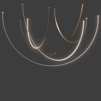 Modern Custom Line Chandelier Pendant Lights for Living Room and Bedroom