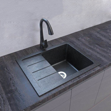 Modern Rectangular Quartz Stone Kitchen Sink for Small Kitchens