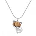 Image Jasper Luck Fox Collier pour femmes hommes Guérisse Énergie Crystal Amulet Animal Pendant Gemstone Jewelry Cadeaux
