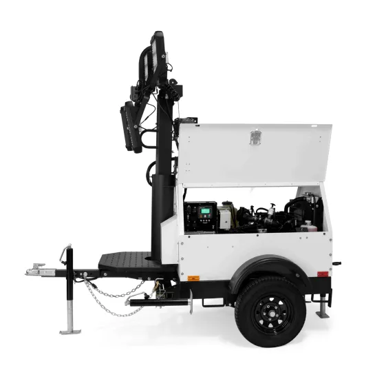 Portable LED Trailer Light Tower Prices for 7m and 9m Illumination: 5kW, 6kW, and 10kW Generator Options