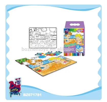 Kids DIY innovative puzzle games crayon painting toys for children