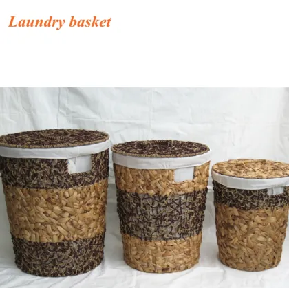 Round Sea Grass Laundry  Basket