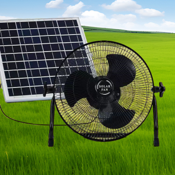 12V DC Solar Powered Rechargeable Fan with Panel and Regulator