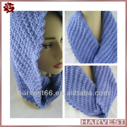 Handknit Purple Infinity Scarf Neckwarmer Caron Simply Soft Yarn