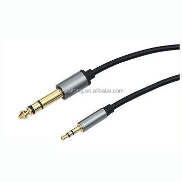 FACTORY TRS 3.5mm to 6.35mm Gold Plated Adapter Cable for Mixer, Amplifier, CD Player, Speaker