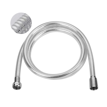 Leelongs Premium Shiny Silver PVC Handheld Shower Head Hose