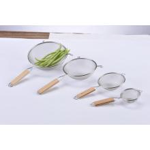 Single Mesh Strainer with Wooden Handle