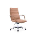 High Quality Conference Chair in White Featuring Genuine Leather & Chrome Finish
