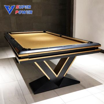 Affordable 7ft to 9ft V-Leg Solid Wood Billiards Table for Family Entertainment