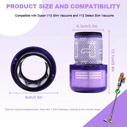 Replacement Air Purifier Filter Compatible with Dyson V12 Slim Vacuum Cleaner