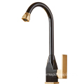 High-Quality Space Aluminum Anodized Surface Single Handle Sprayer Sink Mounted Black Gold Kitchen Faucet