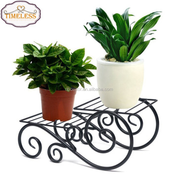 Factory Direct Two-Tier Metal Decorative Freestanding Plant Stand for Potted Plants and Flowers