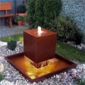 Flower Bed Fountain Landscape Rectangular Corten Steel Water Fountain Manufactory