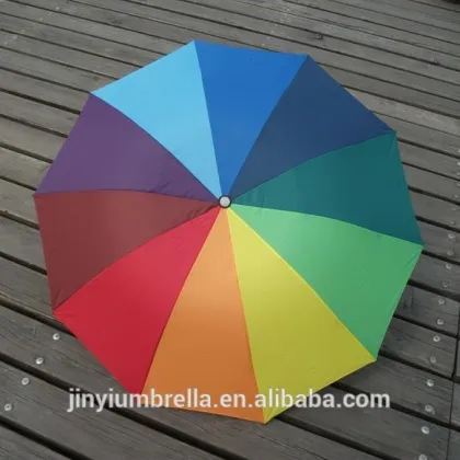 Brand new wind proof mordern long straight rainbow umbrella