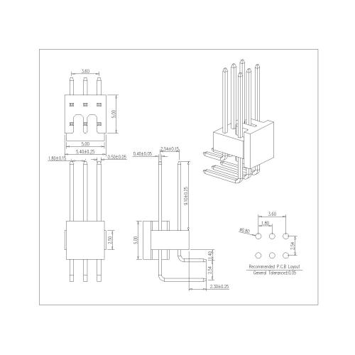 1.8mm Pitch Dual Row Pin Header 90