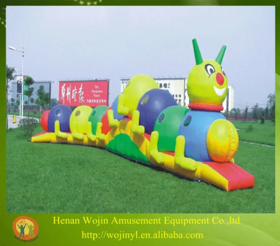 PVC inflatable caterpillar tunnels/kids folding pass tunnel games