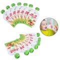 Baby Reusable Food Supplement Bag Homemade Puree Portable Fruit And Vegetable Food Pouch Milk Bag Milk Bag 8 Pack
