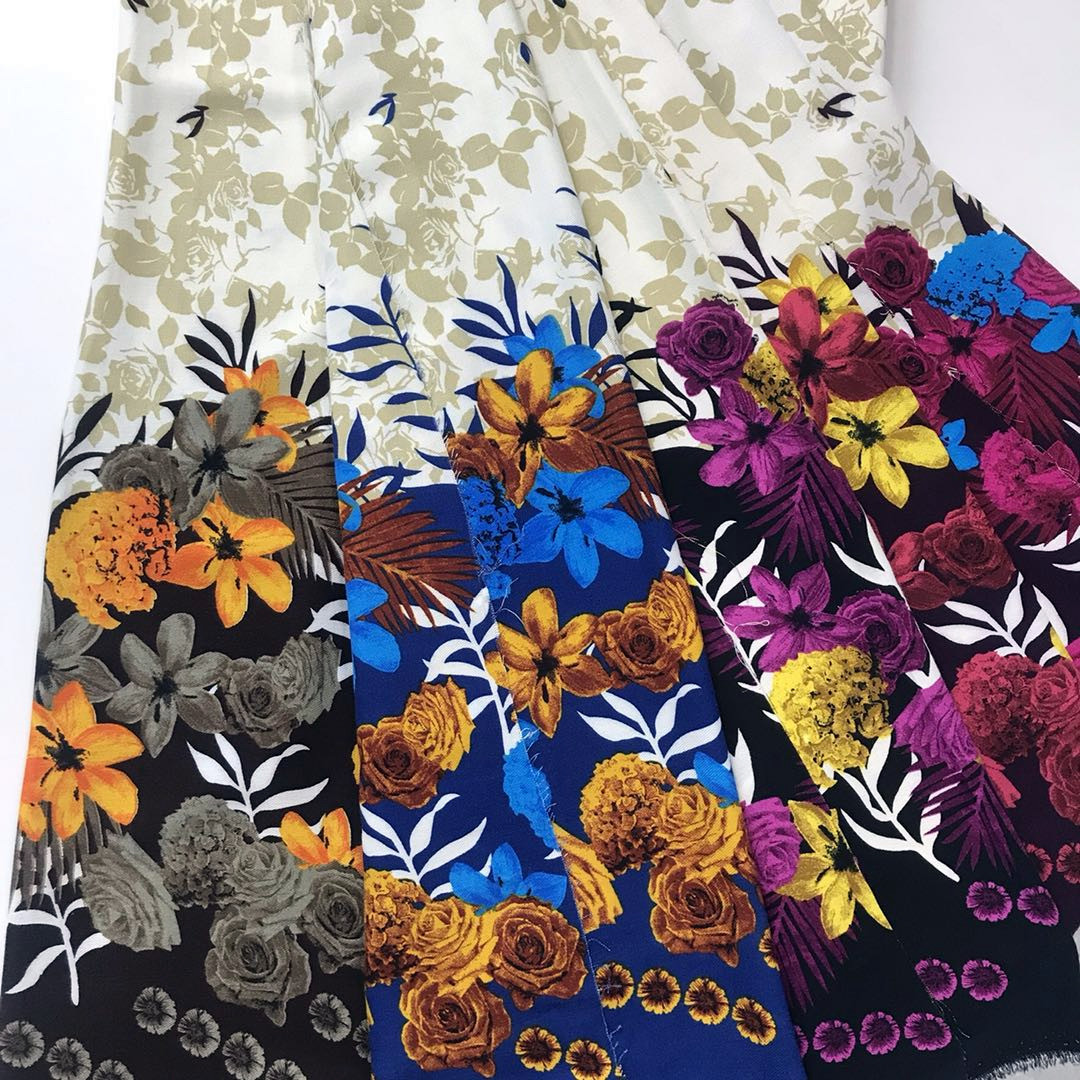 twill rayon screen print fabric 