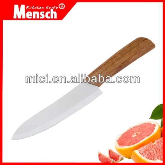 6 inch ceramic chef knife with bamboo handle