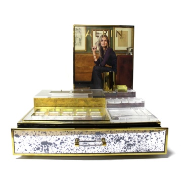 APEX Acrylic Gold Makeup Counter Display Stand