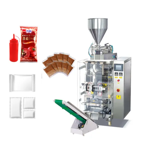 Automatic Stick Sachet Packing and Filling Machine for Honey, Milk, and Oil (1-60ml)