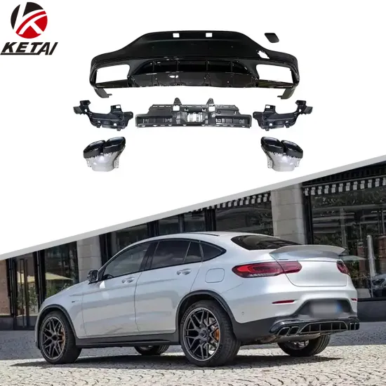 GLC63 Style Rear Diffuser Bumper Accessories for BENZ C253 AMG Coupe 2019+