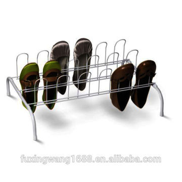 Organizer Shoes Storage 9 pairs Shelf Shoe Rack Silvergrey Wire Home Metal
