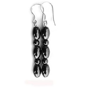 Boucle d&#39;oreille en hématite avec crochet en argent 925