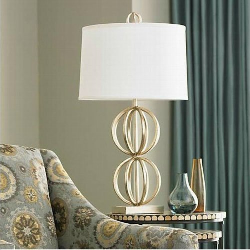 White Fabric Lampshade Study LED Table Lamp for Hotels