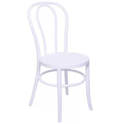 White Resin Stackable Thonet Chair Rentals for Wedding Events